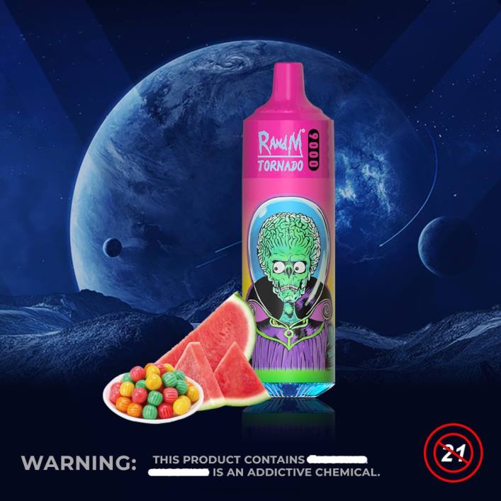 Fumot RandM Vape | RandM Tornado 00P2130 9000 Vape Pod Gerät 1 Stück Version 1 Wassermelonen-Kaugummi